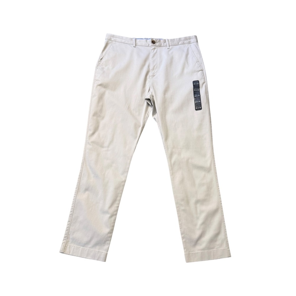 J.Crew Original Chino Pants Mens 36x32 Stone Light Khaki Straight Leg C0401 NEW
